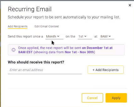 recurring email