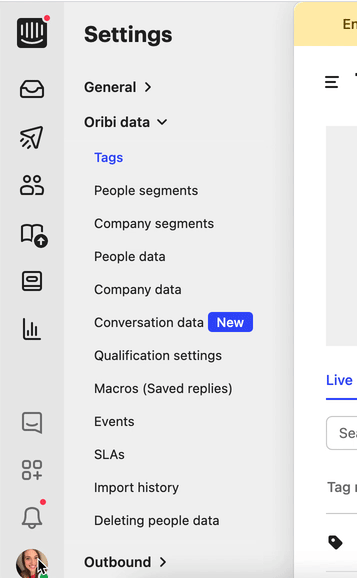 Intercom settings > events